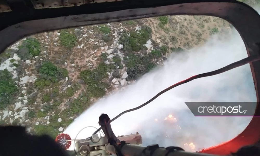 Μαίνεται η φωτιά στο Λασίθι – Σε γενική επιφυλακή η Πυροσβεστική της Κρήτης